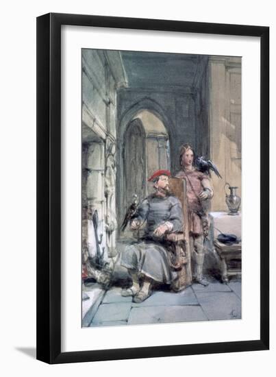 Knight and Page, 19th Century-George Cattermole-Framed Giclee Print