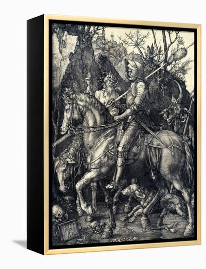 Knight, Death and the Devil, 1513-1514-Albrecht Dürer-Framed Premier Image Canvas