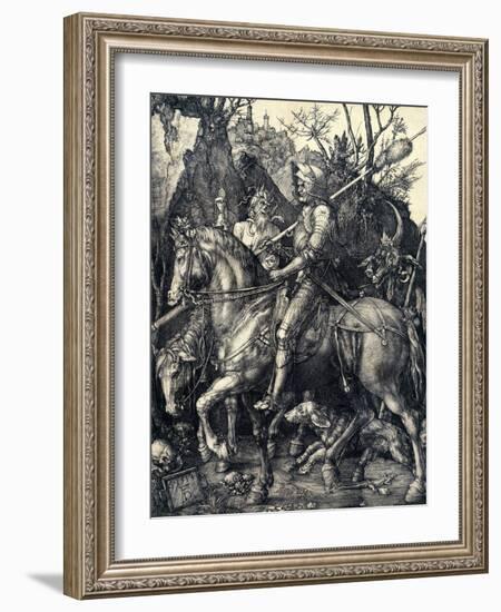 Knight, Death and the Devil, 1513-1514-Albrecht Dürer-Framed Giclee Print