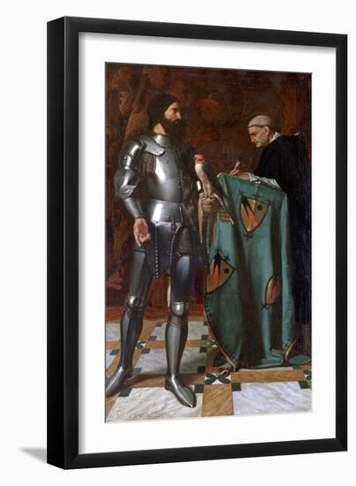 Knight Dictating a Letter to a Monk, 1865-Octave Penguilly l'Haridon-Framed Giclee Print