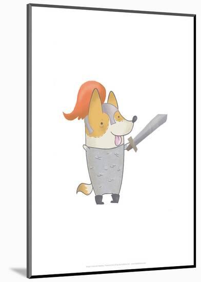 Knight dog - Hannah Stephey Cartoon Dog Print-Hannah Stephey-Mounted Giclee Print