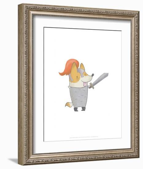 Knight dog - Hannah Stephey Cartoon Dog Print-Hannah Stephey-Framed Art Print