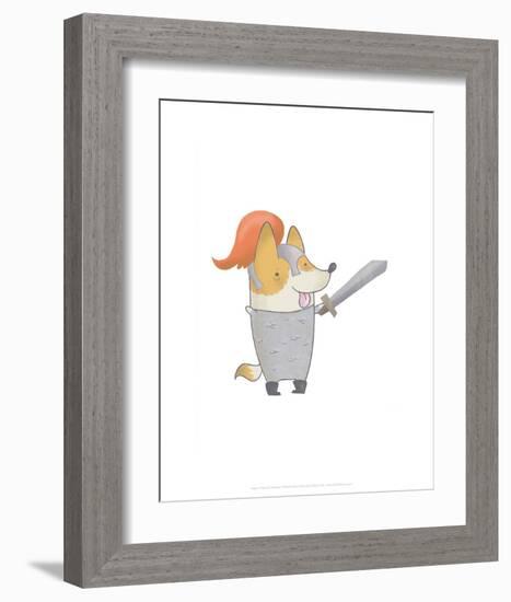 Knight dog - Hannah Stephey Cartoon Dog Print-Hannah Stephey-Framed Art Print