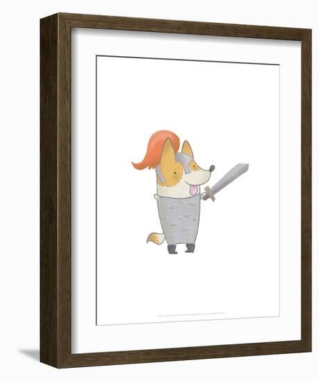 Knight dog - Hannah Stephey Cartoon Dog Print-Hannah Stephey-Framed Art Print