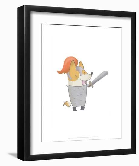 Knight dog - Hannah Stephey Cartoon Dog Print-Hannah Stephey-Framed Art Print