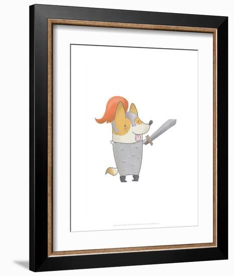 Knight dog - Hannah Stephey Cartoon Dog Print-Hannah Stephey-Framed Art Print