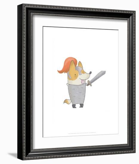 Knight dog - Hannah Stephey Cartoon Dog Print-Hannah Stephey-Framed Art Print