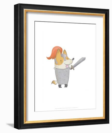 Knight dog - Hannah Stephey Cartoon Dog Print-Hannah Stephey-Framed Art Print