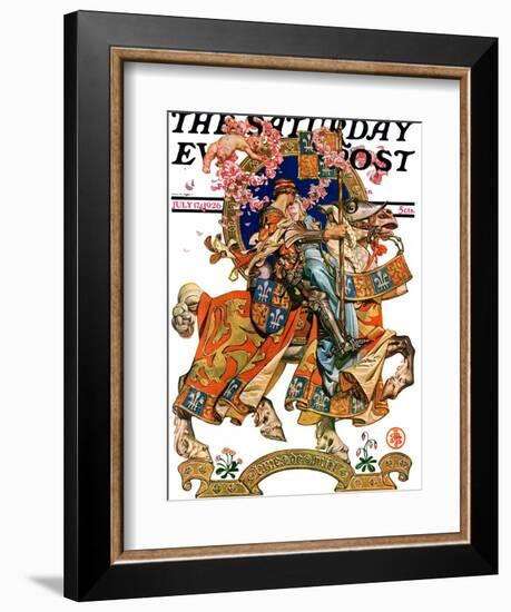 "Knight in Shining Armor," Saturday Evening Post Cover, July 17, 1926-Joseph Christian Leyendecker-Framed Giclee Print