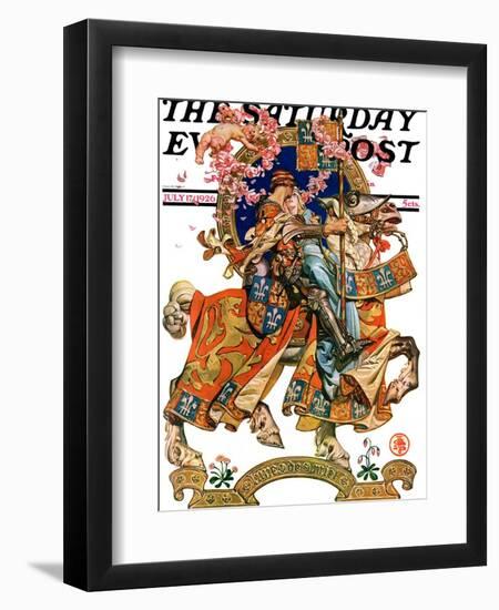 "Knight in Shining Armor," Saturday Evening Post Cover, July 17, 1926-Joseph Christian Leyendecker-Framed Giclee Print