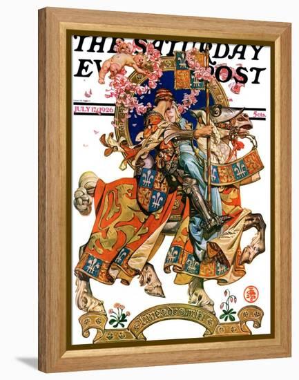 "Knight in Shining Armor," Saturday Evening Post Cover, July 17, 1926-Joseph Christian Leyendecker-Framed Premier Image Canvas