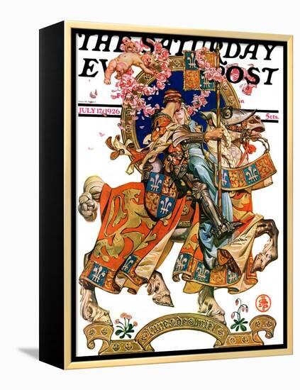 "Knight in Shining Armor," Saturday Evening Post Cover, July 17, 1926-Joseph Christian Leyendecker-Framed Premier Image Canvas