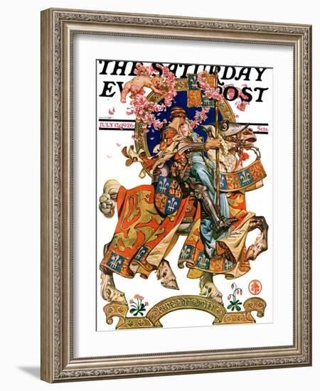 "Knight in Shining Armor," Saturday Evening Post Cover, July 17, 1926-Joseph Christian Leyendecker-Framed Giclee Print