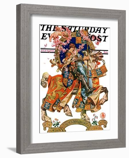 "Knight in Shining Armor," Saturday Evening Post Cover, July 17, 1926-Joseph Christian Leyendecker-Framed Giclee Print