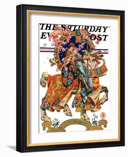 "Knight in Shining Armor," Saturday Evening Post Cover, July 17, 1926-Joseph Christian Leyendecker-Framed Giclee Print