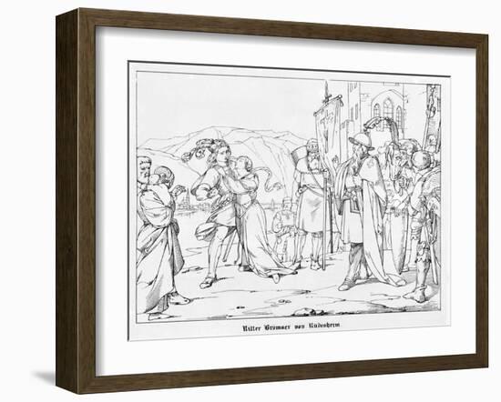 Knight John Bromser of Rudesheim, Engraved by J. Dielmann-Alfred Rethel-Framed Giclee Print