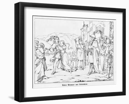 Knight John Bromser of Rudesheim, Engraved by J. Dielmann-Alfred Rethel-Framed Giclee Print