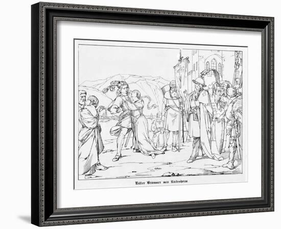 Knight John Bromser of Rudesheim, Engraved by J. Dielmann-Alfred Rethel-Framed Giclee Print