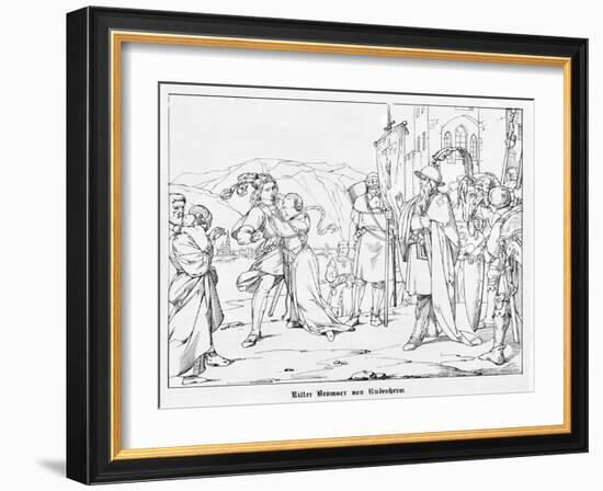 Knight John Bromser of Rudesheim, Engraved by J. Dielmann-Alfred Rethel-Framed Giclee Print