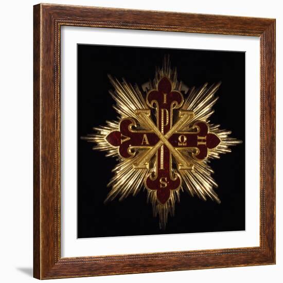 Knight of Grand Cross of Justice Emblem, Silver, Gold and Enamel, Heraldry, Italy-null-Framed Giclee Print