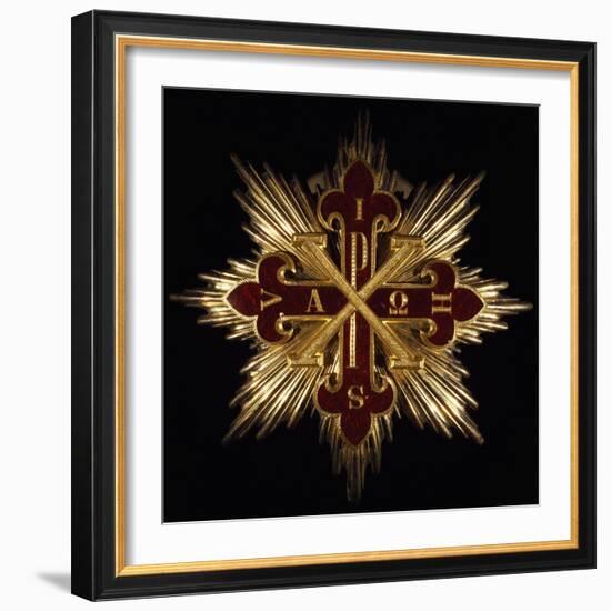 Knight of Grand Cross of Justice Emblem, Silver, Gold and Enamel, Heraldry, Italy-null-Framed Giclee Print
