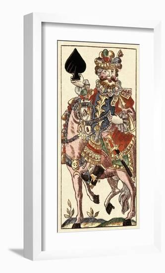 Knight of Spades (Bauern Hochzeit Deck)-Andreas Benedictus Gobl-Framed Art Print