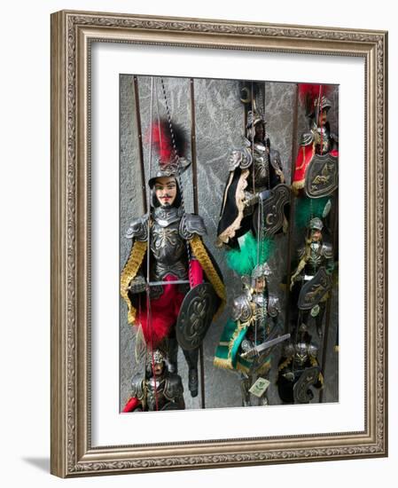 Knight Puppets, Corso Umberto 1, Taormina, Sicily, Italy-Walter Bibikow-Framed Photographic Print