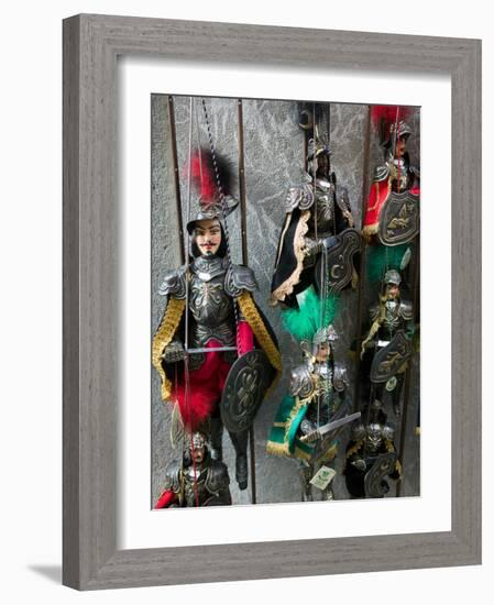 Knight Puppets, Corso Umberto 1, Taormina, Sicily, Italy-Walter Bibikow-Framed Photographic Print