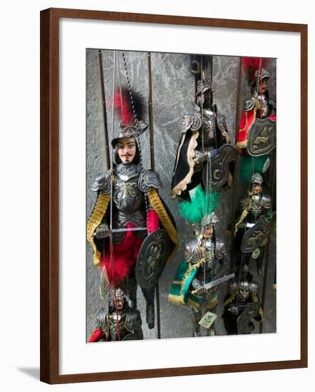 Knight Puppets, Corso Umberto 1, Taormina, Sicily, Italy-Walter Bibikow-Framed Photographic Print