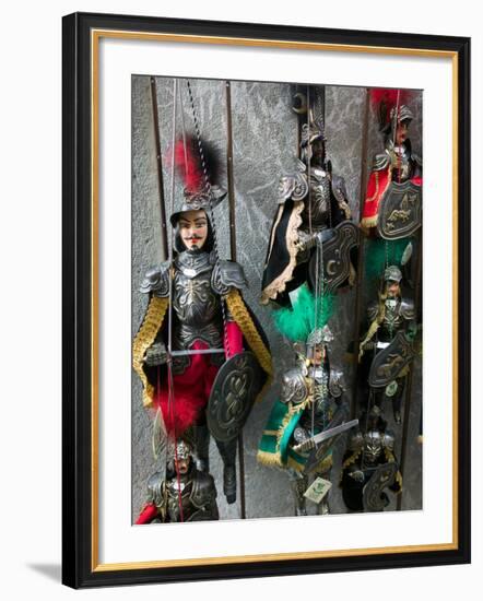 Knight Puppets, Corso Umberto 1, Taormina, Sicily, Italy-Walter Bibikow-Framed Photographic Print