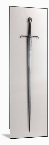 Knightly sword, circa 1400 25 century steel, silver, gold, enamel, wood and leather-French-Mounted Giclee Print