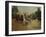 Knights and Carriages on Bois De Boulogne Avenue, with Arc De Triomphe in Background-Georges Stein-Framed Giclee Print