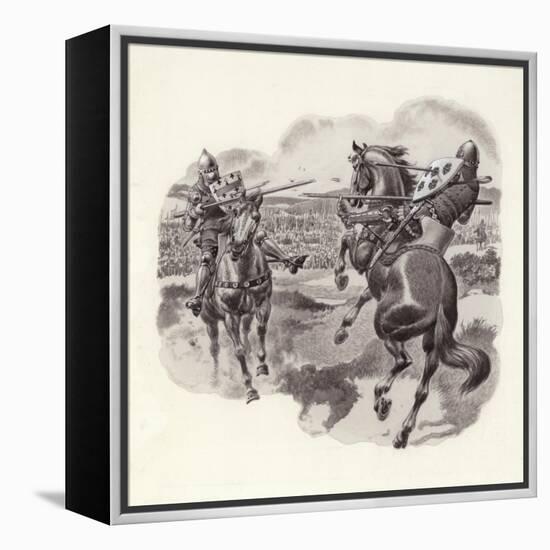 Knights at the Battle of Poitiers-Pat Nicolle-Framed Premier Image Canvas