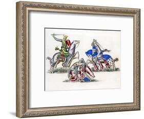 Knights Fighting, C1260-Henry Shaw-Framed Giclee Print