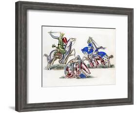 Knights Fighting, C1260-Henry Shaw-Framed Giclee Print