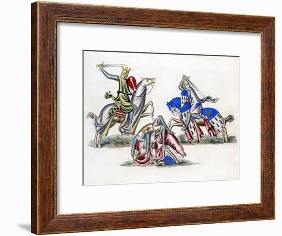 Knights Fighting, C1260-Henry Shaw-Framed Giclee Print