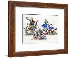 Knights Fighting, C1260-Henry Shaw-Framed Giclee Print
