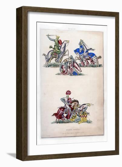 Knights Fighting, C1260-Henry Shaw-Framed Giclee Print