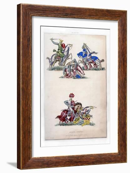 Knights Fighting, C1260-Henry Shaw-Framed Giclee Print