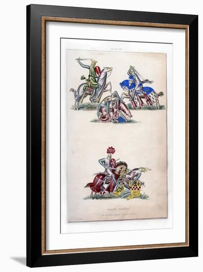 Knights Fighting, C1260-Henry Shaw-Framed Giclee Print