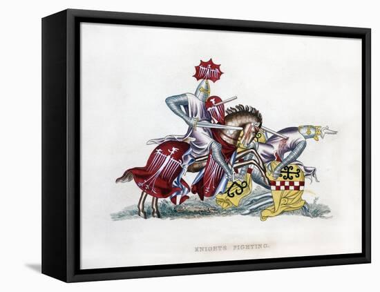 Knights Fighting, C1260-Henry Shaw-Framed Premier Image Canvas