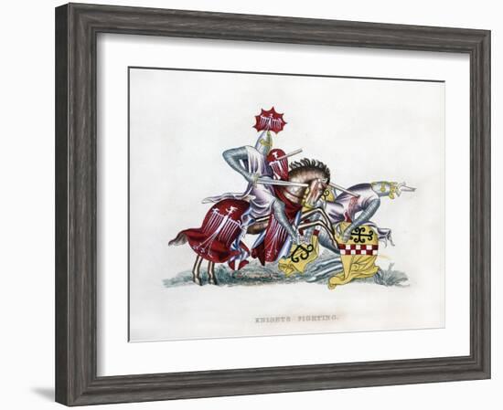 Knights Fighting, C1260-Henry Shaw-Framed Giclee Print