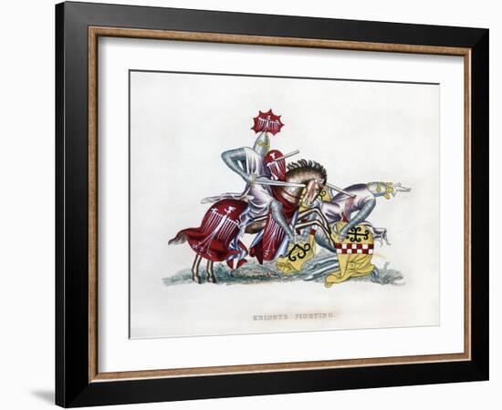 Knights Fighting, C1260-Henry Shaw-Framed Giclee Print