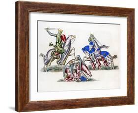 Knights Fighting, C1260-Henry Shaw-Framed Giclee Print
