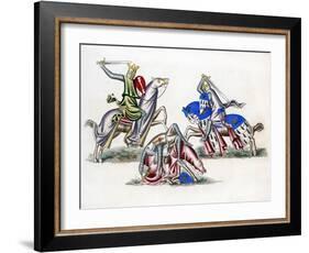 Knights Fighting, C1260-Henry Shaw-Framed Giclee Print