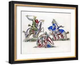 Knights Fighting, C1260-Henry Shaw-Framed Giclee Print