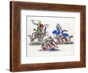 Knights Fighting, C1260-Henry Shaw-Framed Giclee Print