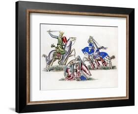 Knights Fighting, C1260-Henry Shaw-Framed Giclee Print