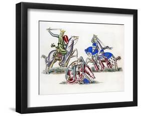 Knights Fighting, C1260-Henry Shaw-Framed Giclee Print