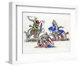 Knights Fighting, C1260-Henry Shaw-Framed Giclee Print